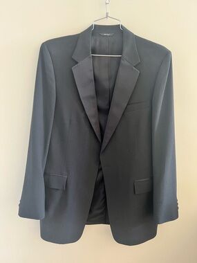After Six Black Satin-Lapel Tuxedo Jacket